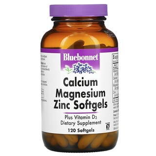 Bluebonnet Nutrition, Calcio, magnesio y zinc, 120 cápsulas de gel