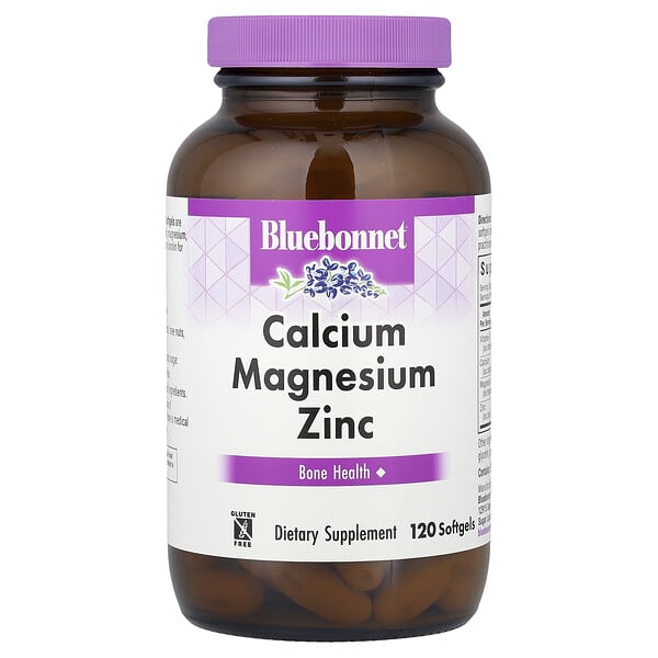 Bluebonnet Nutrition, 鈣鎂鋅及維生素D3膠囊，120粒