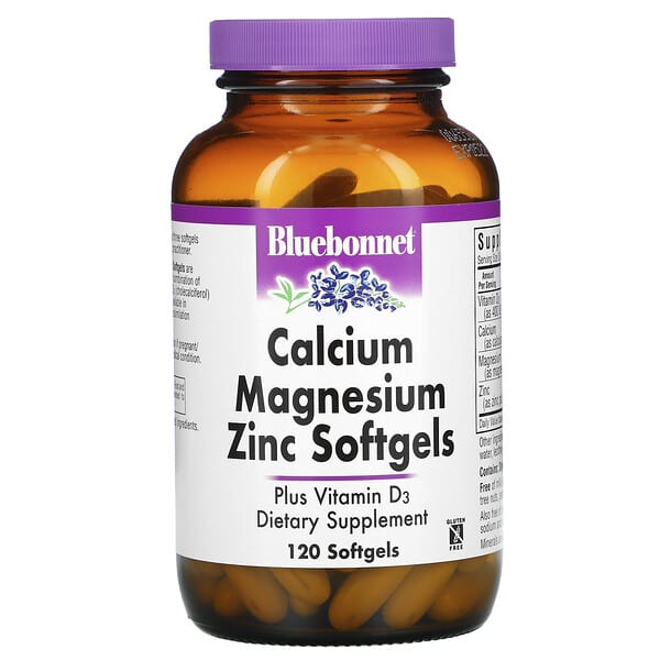 Bluebonnet Nutrition, Calcium-Magnesium-Zink, 120 Weichkapseln