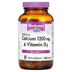 Bluebonnet Nutrition, Кальций без молока, 600 мг, 120 мягких таблеток