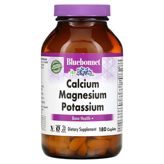 Bluebonnet Nutrition, カルシウムマグネシウムカリウム、カプレット180粒