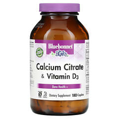 Bluebonnet Nutrition, Calcium Citrate & Vitamin D3, 180 Caplets
