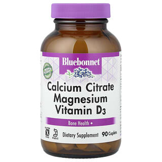 Bluebonnet Nutrition, Citrato de calcio, magnesio y vitamina D3`` 90 comprimidos