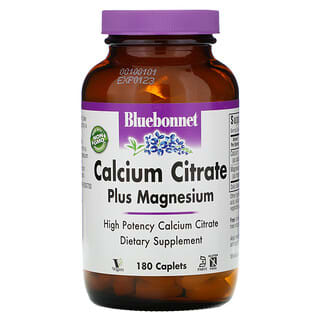 Bluebonnet Nutrition, Citrato de calcio más magnesio, 180 comprimidos
