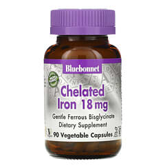 Bluebonnet Nutrition, Fer chélaté, 18 mg, 90 capsules végétales