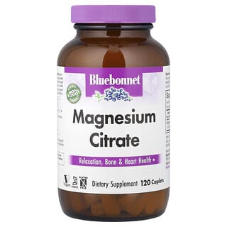 Bluebonnet Nutrition, Citrat de magneziu, 400 mg, 120 comprimate (200 mg per caplet)