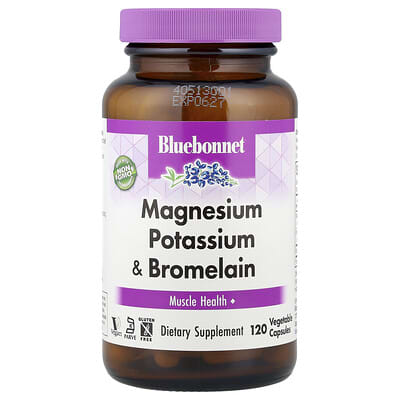 Bluebonnet Nutrition, Magnesium Potassium & Bromelain, 120 Vegetable Capsules