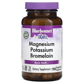 Bluebonnet Nutrition, Magnésium potassium bromélaïne, 120 capsules végétales