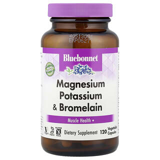 Bluebonnet Nutrition, Magnesium Potassium & Bromelain, Magnesium, Kalium und Bromelain, 120 pflanzliche Kapseln