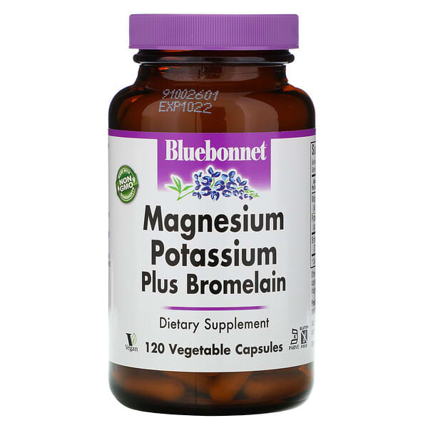 Nutrition, Magnesium Potassium Plus Bromelain, 120 Vcaps