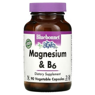 Bluebonnet Nutrition, مغنيسيوم وفيتامين ب6، 90 كبسولة نباتية