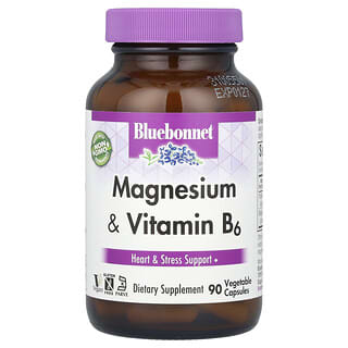 Bluebonnet Nutrition, Magnesio y vitamina B6, 90 cápsulas vegetales