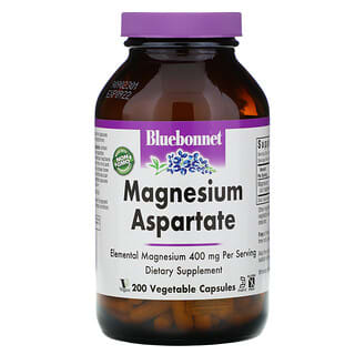 Bluebonnet Nutrition, Aspartate de magnésium, 200 mg, 200 capsules végétales