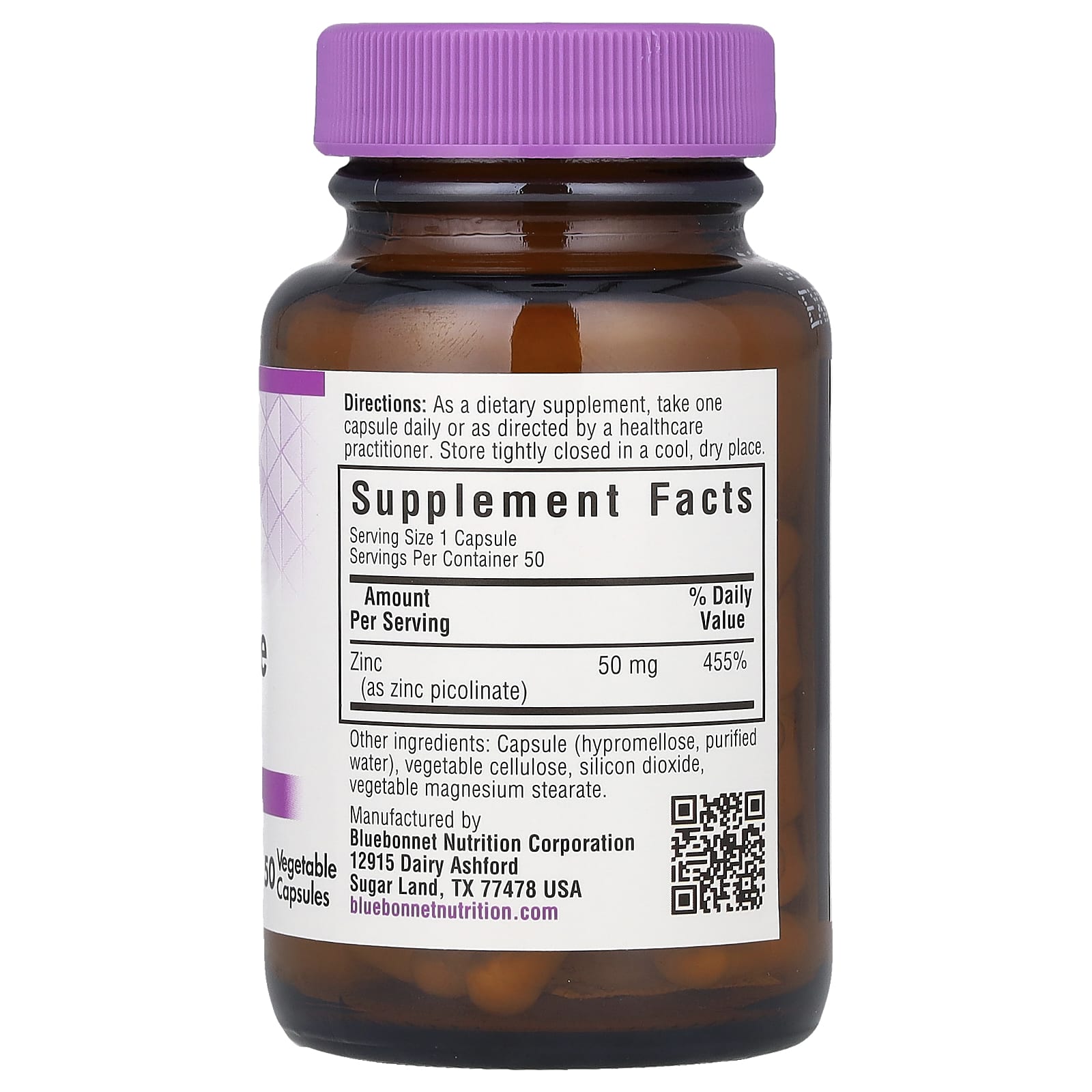 Nutrition, Zinc Picolinate, 50 mg, 50 Vegetable Capsules