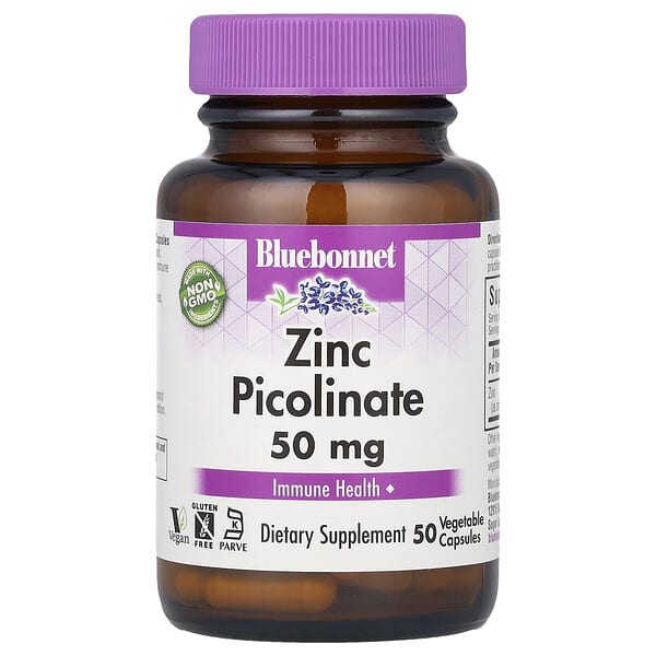 Bluebonnet Nutrition Zinc Picolinate, 50 mg, 50 Vegetable Capsules