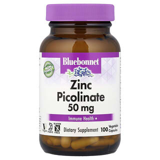 Bluebonnet Nutrition, пиколинат цинка, 50 мг, 100 растительных капсул