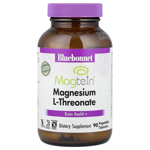 Magtein® Magnesium L-Threonate, 90 Vegetable Capsules (48 mg per Capsule)