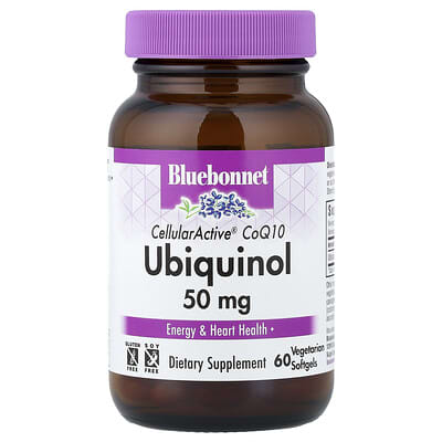 Bluebonnet Nutrition, CellularActive® CoQ10, Ubiquinol, 50 mg, 60 Vegetarian Softgels