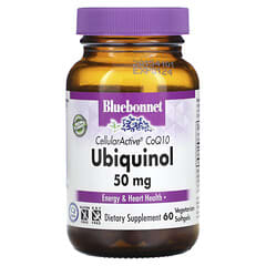Bluebonnet Nutrition, CellularActive CoQ10, Ubiquinol, 50 mg, 60 capsules végétariennes à enveloppe molle
