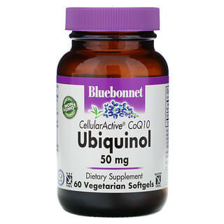 Bluebonnet Nutrition, Ubiquinol, CoQ10 cellulaire actif, 50 mg, 60 capsules végétariennes