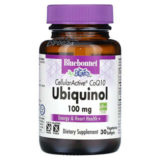 Bluebonnet Nutrition, CellularActive CoQ10, Ubiquinol, 100 mg, 30 cápsulas blandas vegetales