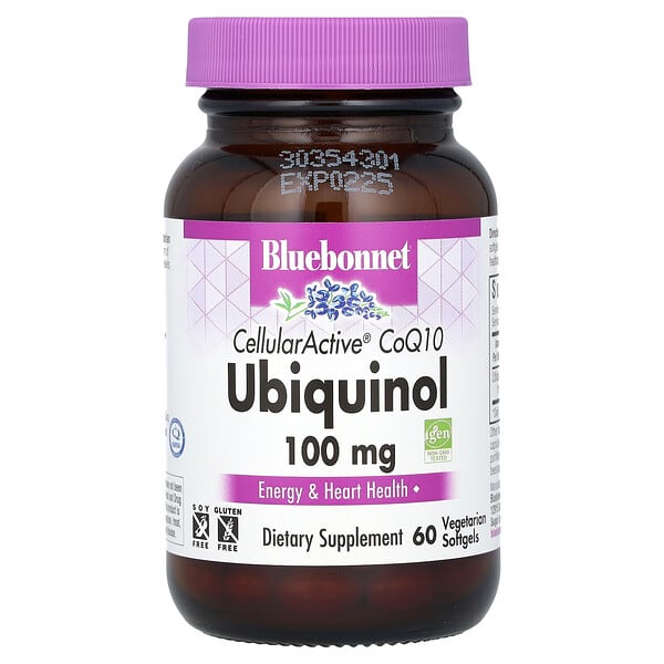 Bluebonnet Nutrition Cellularactive Coq10 Ubiquinol 100 Mg 60 Vegetarian Softgels 0120
