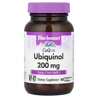 Bluebonnet Nutrition, CoQ10 Ubiquinol, 200 mg, 60 Vegetarian Softgels