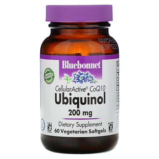 Bluebonnet Nutrition, Ubiquinol, CoQ10 Cellullar Active, 200 mg, 60 cápsulas blandas vegetales