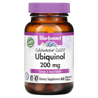 Bluebonnet Nutrition, Ubiquinol, CoQ10 Cellullar Active, 200 mg, 60 cápsulas blandas vegetales