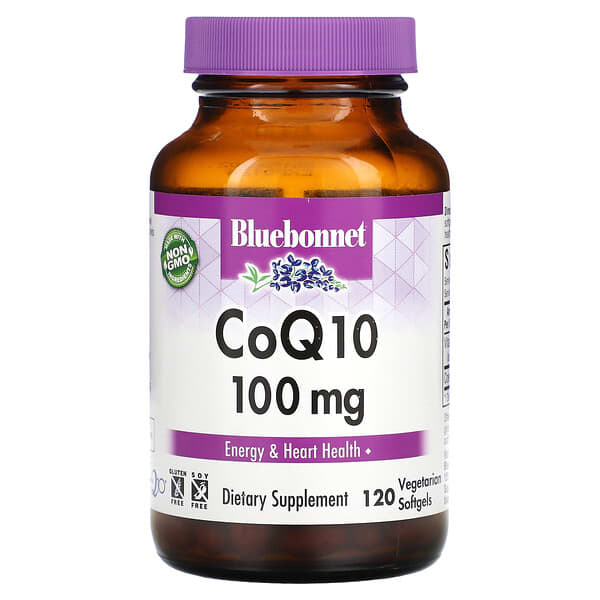 Bluebonnet Nutrition, CoQ10, 100 mg, 120 Cápsulas Gelatinosas Vegetais
