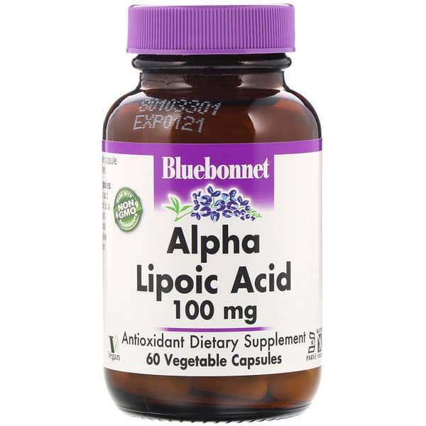 Bluebonnet Nutrition, Альфа-липоевая кислота, 100 мг, 60 капсул в растительной оболочке (Товар снят с продажи) 
