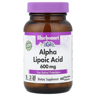 Bluebonnet Nutrition, Альфа-липоевая кислота, 600 мг, 60 растительных капсул