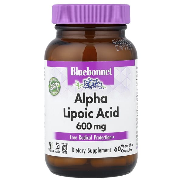 Bluebonnet Nutrition, Alpha Lipoic Acid, 600 mg, 60 Vegetable Capsules