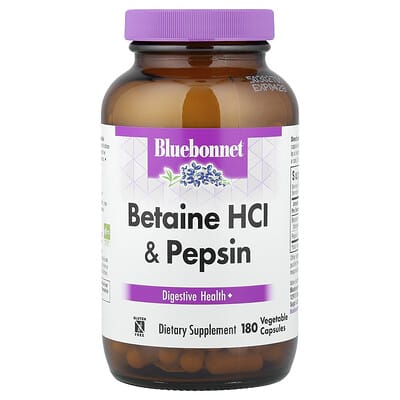 Bluebonnet Nutrition, Betaine HCL with Pepsin, 180 Vegetarian Capsules
