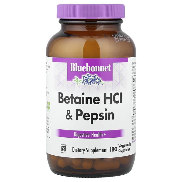 Bluebonnet Nutrition, 베타인 HCL, 펩신 함유, 베지캡슐 180정