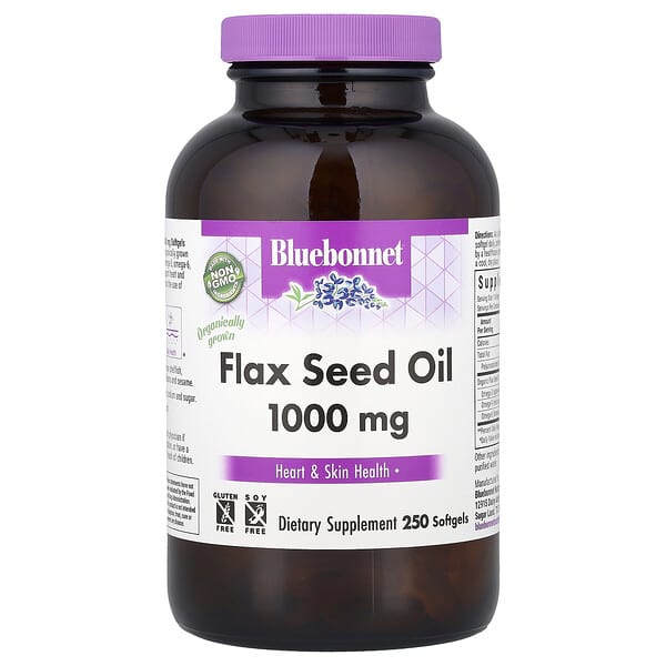 Bluebonnet Nutrition, 有機亞麻籽油，1,000 毫克，250 粒軟膠囊