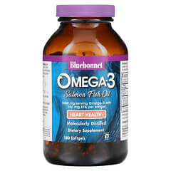 Bluebonnet Nutrition, Natürliche Omega-3 Lachsöl, 1000 mg, 180 Kapseln