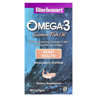 Bluebonnet Nutrition, Omega-3 Natural, Aceite de Bacalao, 1000 mg, 180 Cápsulas Gel Suave