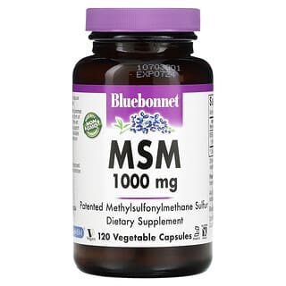 Bluebonnet Nutrition, MSM, 1000 mg, 120 cápsulas vegetales