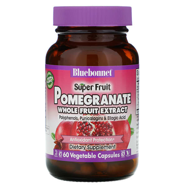 Bluebonnet Nutrition‏, Super Fruit, Pomegranate Whole Fruit Extract, 60 Vcaps