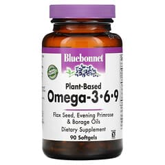 Bluebonnet Nutrition, Pflanzenbasierte Omega-3-6-9, 90 Weichkapseln