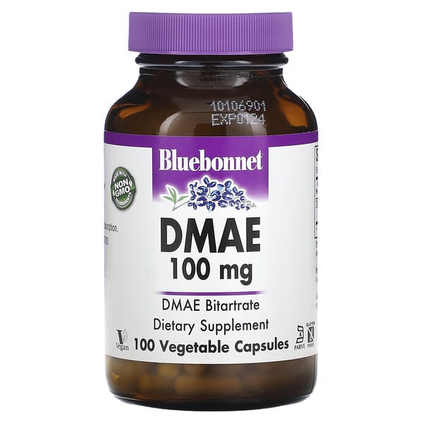 Bluebonnet Nutrition, DMAE, 100 mg, 100 cápsulas vegetarianas