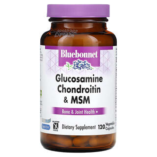 Bluebonnet Nutrition, Glucosamina, condroitina y MSM`` 120 cápsulas vegetales