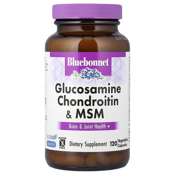 Bluebonnet Nutrition, 殼糖胺軟骨素和 MSM，120 粒素食膠囊