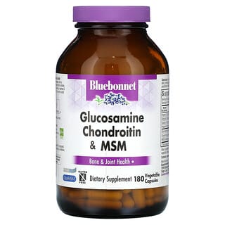 Bluebonnet Nutrition, Glucosamina, condroitina más MSM, 180 cápsulas vegetales