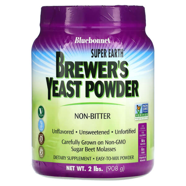 Bluebonnet Nutrition, Super Earth Brewer's Yeast Powder, Unflavored, 2 lb (908 g)
