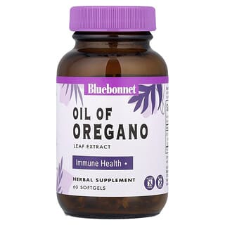 Bluebonnet Nutrition, Aceite de orégano, Extracto de hoja, 60 cápsulas blandas (150 mg por cápsula blanda)