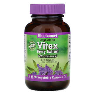 Bluebonnet Nutrition, Экстракт ягод витекса, 60 растительных капсул