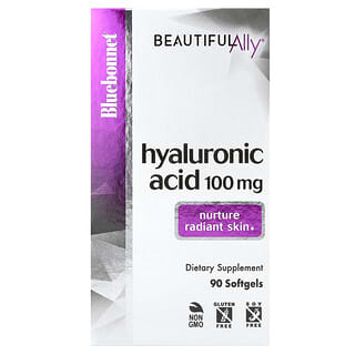 Bluebonnet Nutrition, Beautiful Ally, Acide hyaluronique, 100 mg, 90 capsules à enveloppe molle
