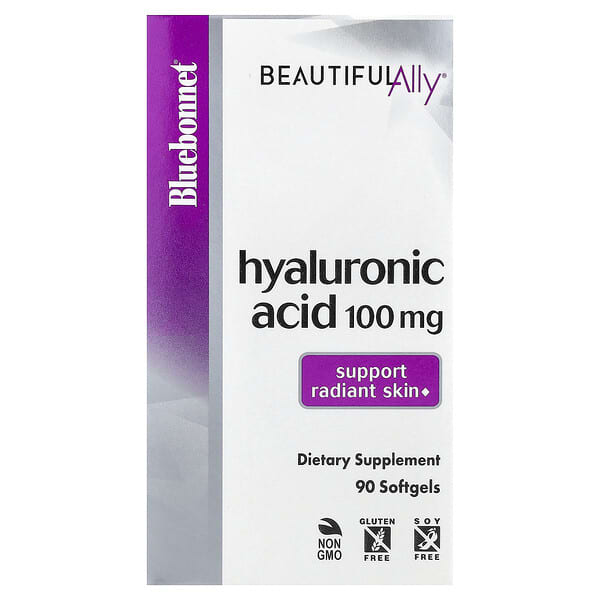 Bluebonnet Nutrition, Beautiful Ally®, Hyaluronic Acid, 100 mg, 90 Softgels — product photo 1